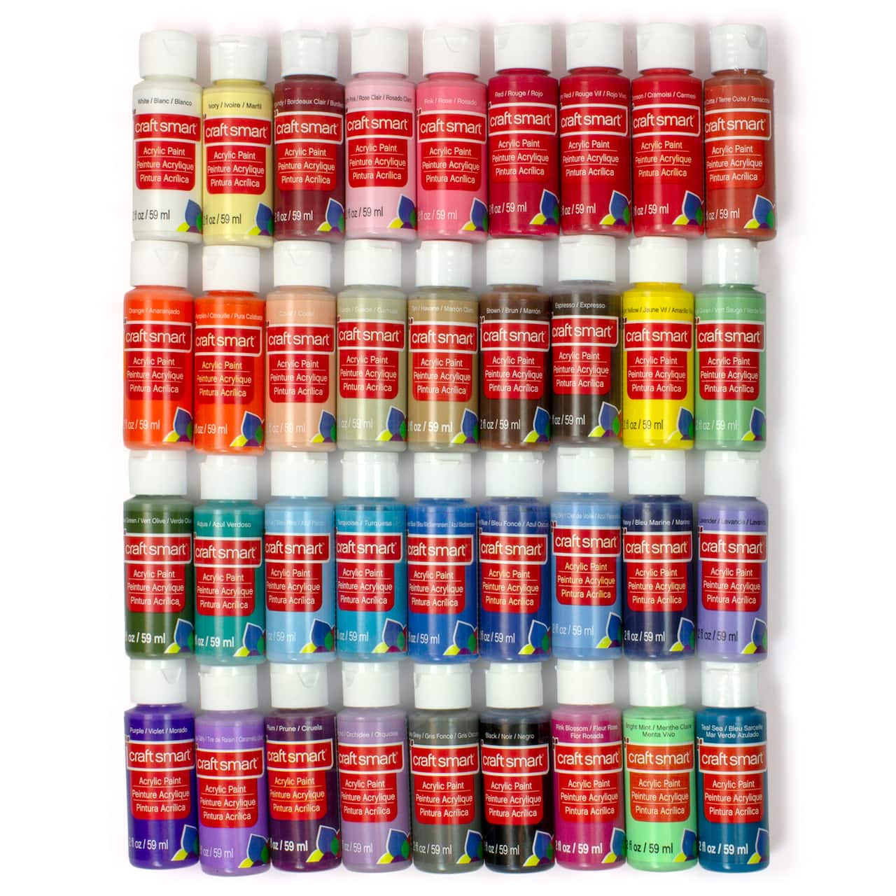 Ensemble économique de 36 couleurs de peinture acrylique de Craft Smart